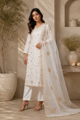 Crepe handwork embroidery