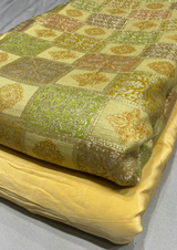 44" banaras silk and crepe