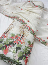 Chanderi lurex heavy embroidery