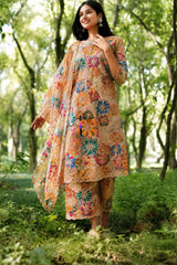 Pure crepe 4 sequence Position print Cutdana handwork embroidery 44 inches