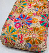 Pure crepe 4 sequence Position print Cutdana handwork embroidery 44 inches