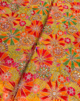 Pure crepe 4 sequence Position print Cutdana handwork embroidery 44 inches