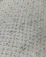 Korean tweed fabric With Multi cutdana beads