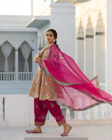 Heavy mirror cutdana embroidery