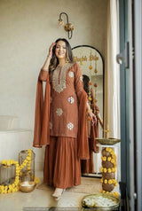 Mirror cutdana embroidery