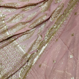 Pure Georgette Scallop Border 54" & Both Side Border 44" Embroideries