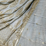 Pure Georgette Scallop Border 54" & Both Side Border 44" Embroideries