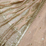 Pure Georgette Scallop Border 54" & Both Side Border 44" Embroideries