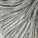Sequin Tassels on fur Nett, Width 58"