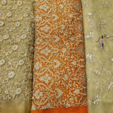 Pure Georgette 44" & Nett 44" Embroideries Combination