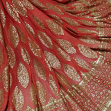 Pure Georgette Scallop Border 54" & Both Side Border 44" Embroideries