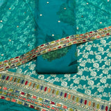 Dola Silk Weaves + Embroideries border & Organza Dupatta & Georgette Prints