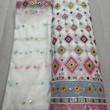 Pure Georgette Embroideries Shirt & Nett Dupatta Combinations