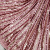 Sequin Tassels on fur Nett, Width 58"