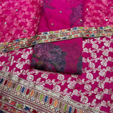 Dola Silk Weaves + Embroideries border & Organza Dupatta & Georgette Prints