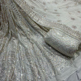 Pure Georgette Heavy Embroideries & Blouse Heavy Embroideries Pure Georgette & Dupatta Pure Chinon Combinations
