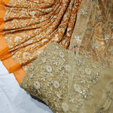 Pure Georgette 44" & Nett 44" Embroideries Combination