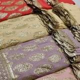 Pure Georgette Scallop Border 54" & Both Side Border 44" Embroideries