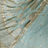 Pure Georgette Scallop Border 54" & Both Side Border 44" Embroideries