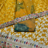Dola Silk Weaves + Embroideries border & Organza Dupatta & Georgette Prints