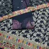 Dola Silk Weaves + Embroideries border & Organza Dupatta & Georgette Prints