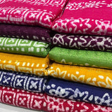 Pure Maslin Cotton Silk hand Print + Embroideries