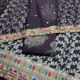 Dola Silk Weaves + Embroideries border & Organza Dupatta & Georgette Prints