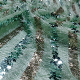 Sequin Tassels on fur Nett, Width 58"