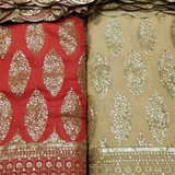 Pure Georgette Scallop Border 54" & Both Side Border 44" Embroideries