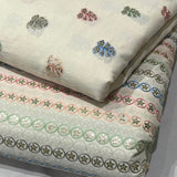 Pure Cotton Booti Pure Foil Embroideries and Pure Cotton Stripes Foil Embroideries Combinations