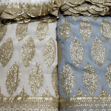 Pure Georgette Scallop Border 54" & Both Side Border 44" Embroideries