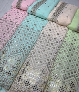 54" georgette embroideries