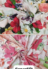 44" satin georgette prints