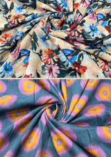 44" cotton muslin prints