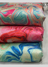 44" embroided silk prints