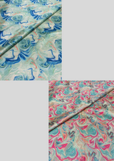 44" embroided silk prints