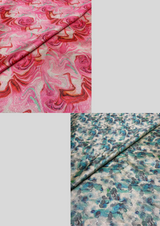 44" embroided silk prints