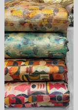 44" embroided silk prints