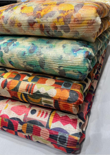 44" embroided silk prints