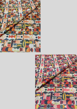 44" embroided silk prints