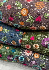 44" georgette embroideries