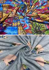 44" crepe digital prints
