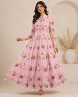 pure mul chanderi embroidery