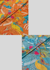 44" embroided silk prints