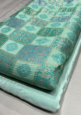 44" banaras silk and crepe