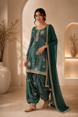 Georgette Bandhani embroidery