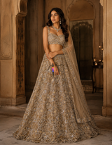 Heavy cutdana embroidery