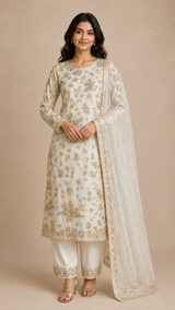 Crepe Cutdana Embroidery