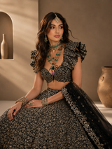 Heavy cutdana embroidery