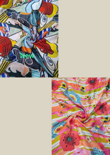 44" satin georgette prints
